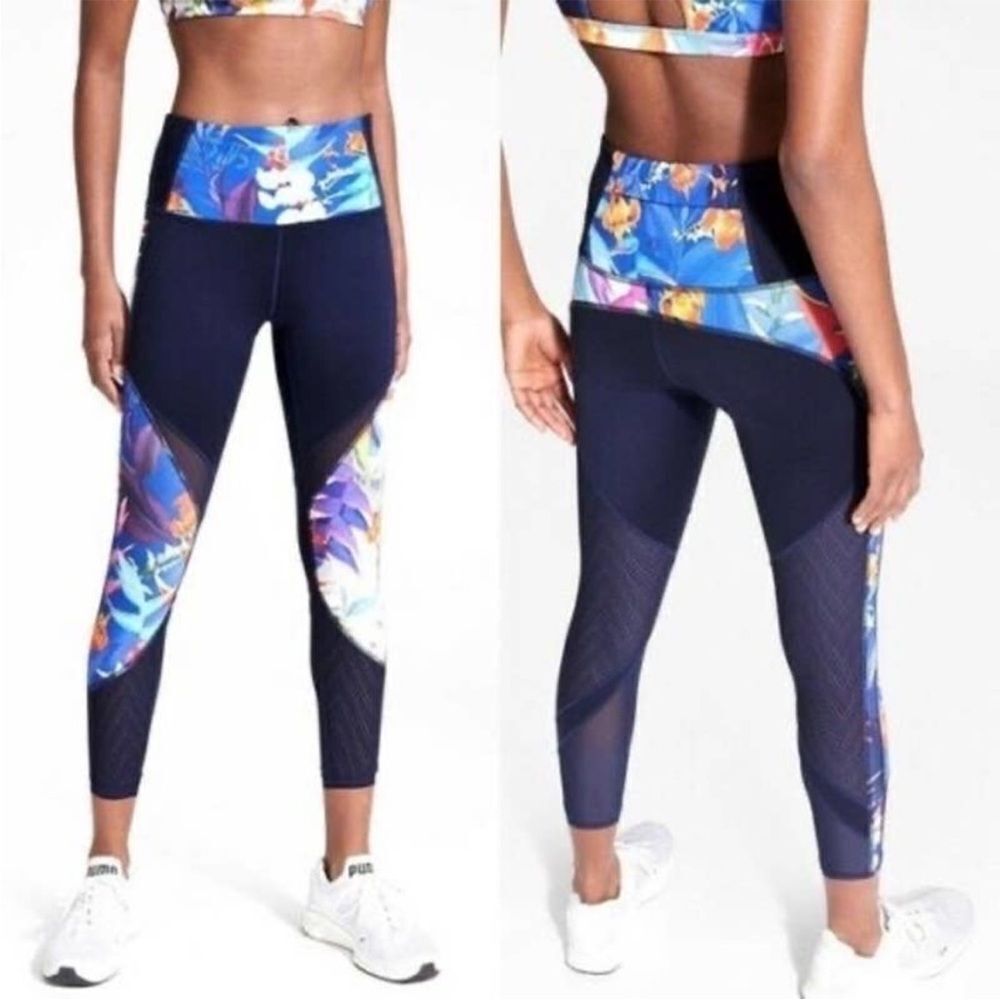 ATHLETA HIGH RISE TROPICAL PRECISION LEGGINGS MEDIUM